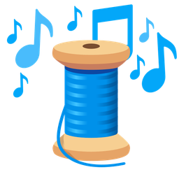 thread and musical notes