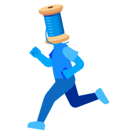 thread and running shoe