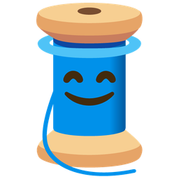 Thread and Smiling face with halo