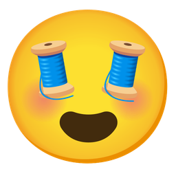 Thread and Smiling face with heart-eyes