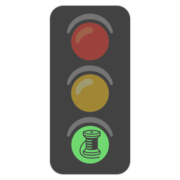 thread and vertical traffic light
