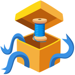 thread and wrapped gift