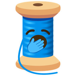 thread and yawning face