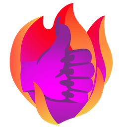 thumbs up and angry face with horns