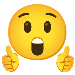 thumbs up and astonished face