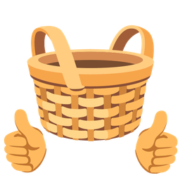 thumbs up and basket
