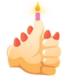 thumbs up and birthday cake