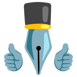 thumbs up and black nib