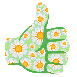 thumbs up and blossom