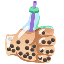 thumbs up and bubble tea