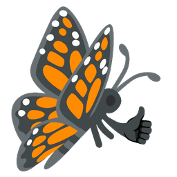 thumbs up and butterfly