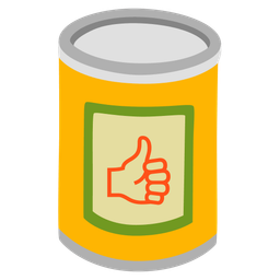 thumbs up and canned food