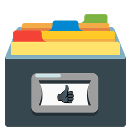 thumbs up and card file box