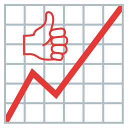 thumbs up and chart increasing