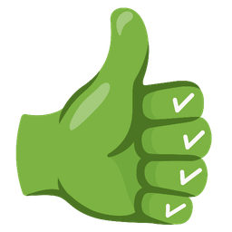 thumbs up and check mark button