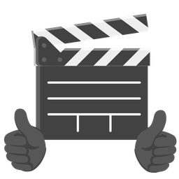 thumbs up and clapper board