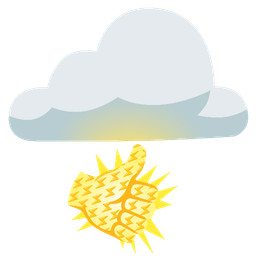 thumbs up and cloud with lightning