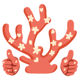thumbs up and coral