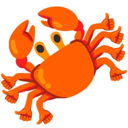 thumbs up and crab