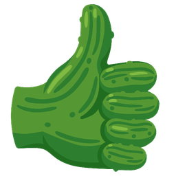 thumbs up and cucumber