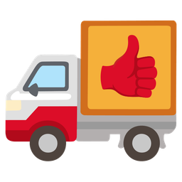 thumbs up and delivery truck