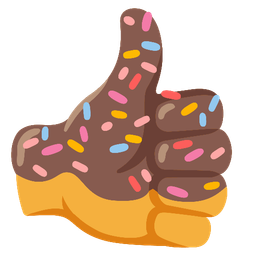 thumbs up and doughnut