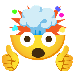 thumbs up and exploding head