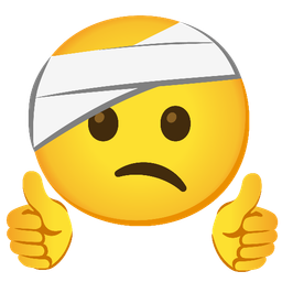 thumbs up and face with head-bandage