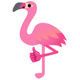 thumbs up and flamingo
