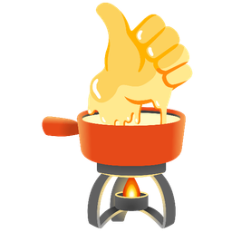 thumbs up and fondue