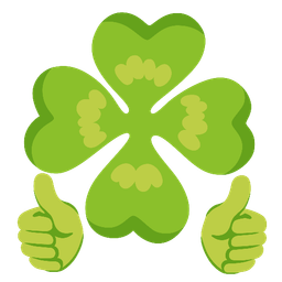 thumbs up and four leaf clover