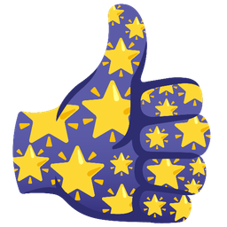 thumbs up and glowing star