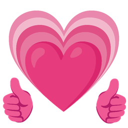 thumbs up and growing heart