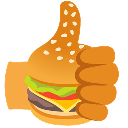 thumbs up and hamburger