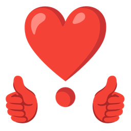 thumbs up and heart exclamation