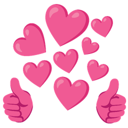 thumbs up and heart with arrow