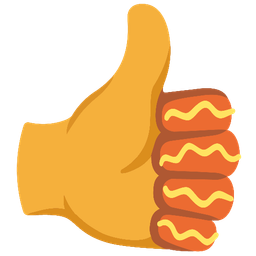 thumbs up and hot dog