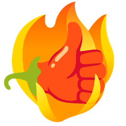 thumbs up and hot pepper