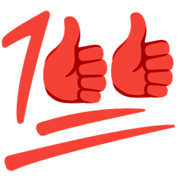 thumbs up and hundred points