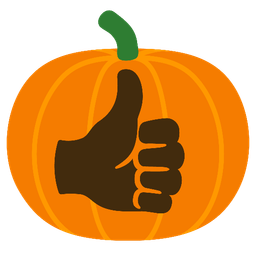 thumbs up and jack-o-lantern