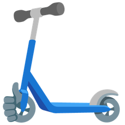 thumbs up and kick scooter