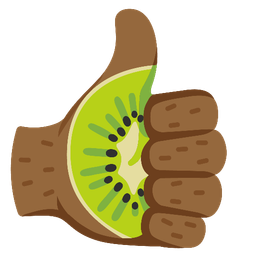 thumbs up and kiwi fruit