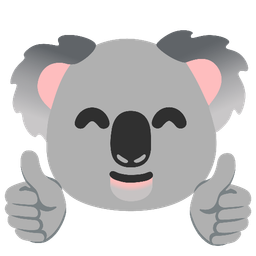 thumbs up and koala