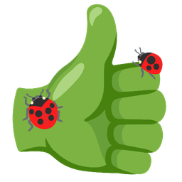 thumbs up and lady beetle