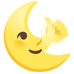 thumbs up and last quarter moon face