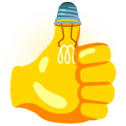 thumbs up and light bulb