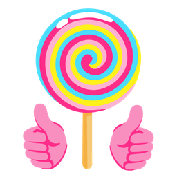 thumbs up and lollipop