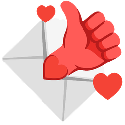 thumbs up and love letter