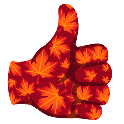 thumbs up and maple leaf