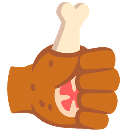 thumbs up and meat on bone